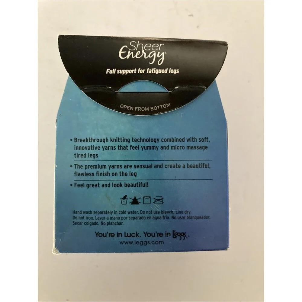 L'eggs Sheer Energy Control Top Tights Size B - Medium Navy 360° Med Support